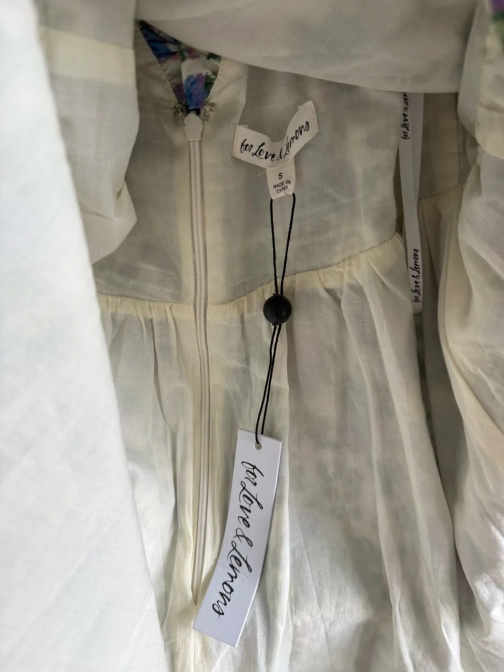 For Love & Lemons Floral 3/4 Sleeve Mini Dress - Picture 4 of 6